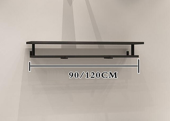Customized Shop Wall Shelf Clothes Display Stand With Iron Matt Black supplier