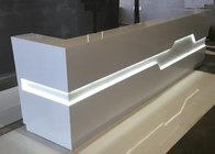White Matt Color Retail Checkout Counter With LED Light Inside OEM / ODM Service